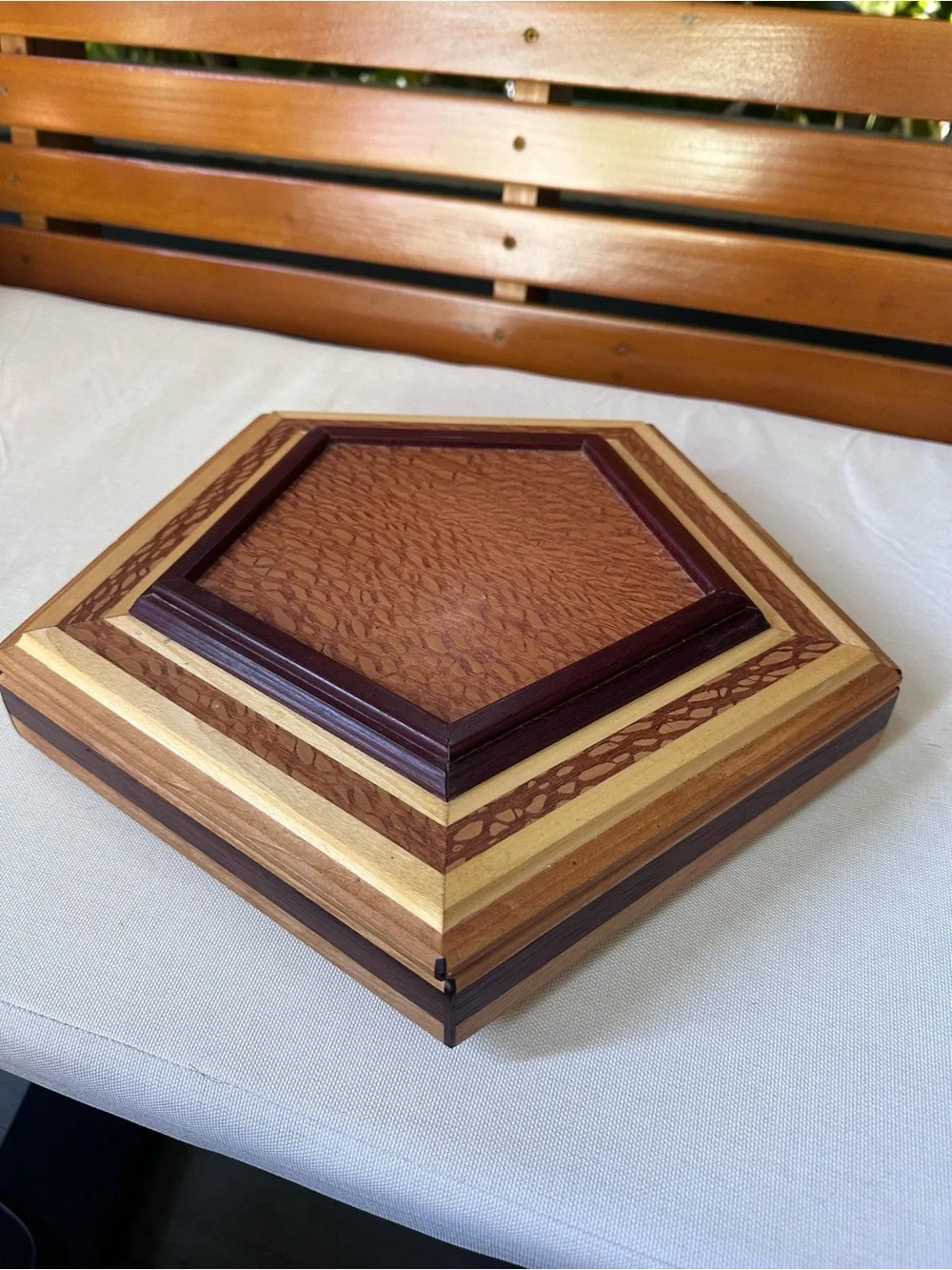 Handcrafted Pentagonal Wood Box